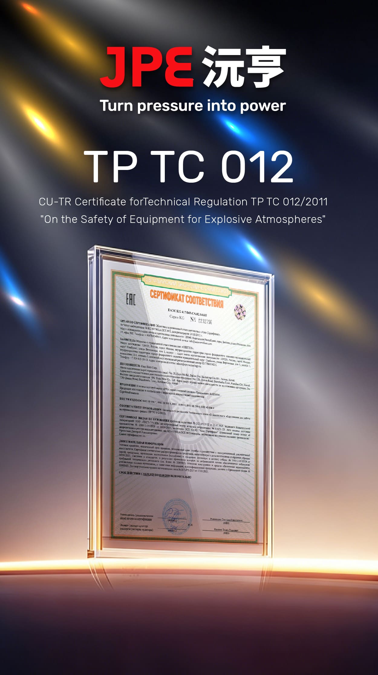 TP TC 012 Explosion-Proof Certification